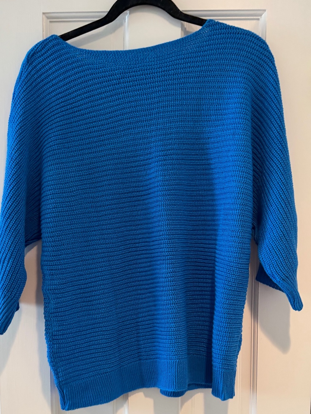 Bright Blue Textured Knit Pullover